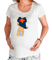 Футболка для беременных Девушка в футболке супермена фото