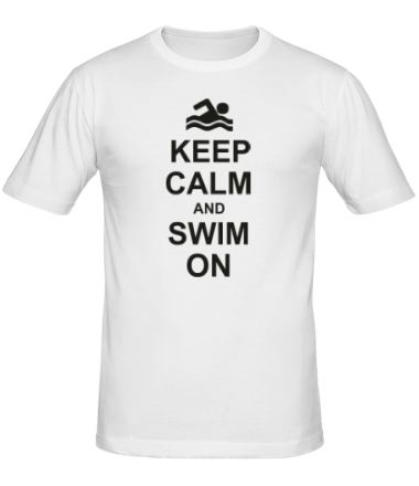 Мужская футболка Keep calm and swim on.