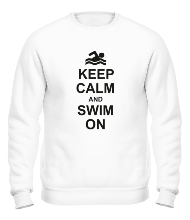 Толстовка без капюшона Keep calm and swim on.