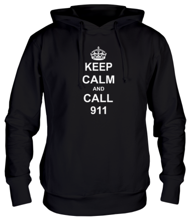 Толстовка худи Keep calm and call 911