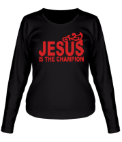Женская футболка длинный рукав Jesus is the champion. фото