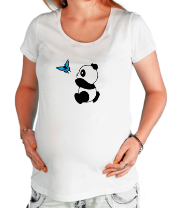 Футболка для беременных Панда с бабочкой фото