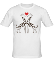 Мужская футболка Влюбленные жирафы фото