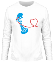 Мужская футболка длинный рукав Разговор влюбленных (парная) фото
