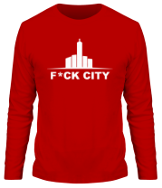 Мужская футболка длинный рукав F*ck city фото