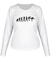 Женская футболка длинный рукав Удар по эволюции фото