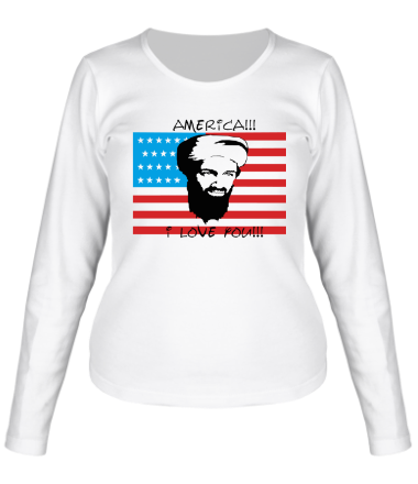 Женская футболка длинный рукав America! I love you!