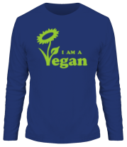 Мужская футболка длинный рукав I am a vegan