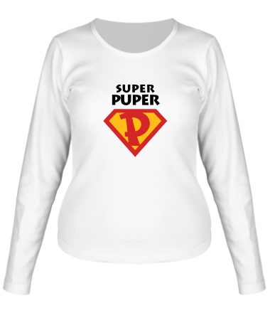 Женская футболка длинный рукав Super puper