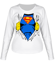 Женская футболка длинный рукав Смотри! Я Superman! фото