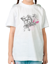 Детская футболка Бабочка и цветы фото