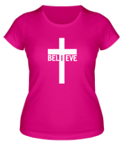 Женская футболка Believe фото