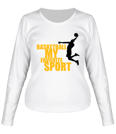 Женская футболка длинный рукав Basketball my favorite sport