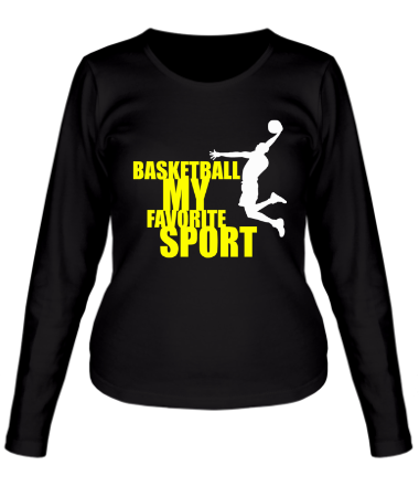 Женская футболка длинный рукав Basketball my favorite sport