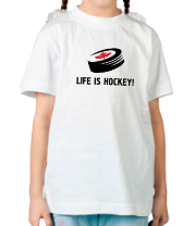 Детская футболка Life is hockey! фото