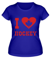 Женская футболка Я люблю канадский хоккей фото