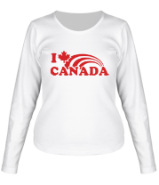 Женская футболка длинный рукав I love canada фото