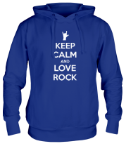 Толстовка худи Keep calm and love rock фото