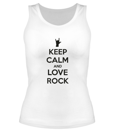 Женская майка борцовка Keep calm and love rock