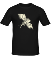 Мужская футболка Граната с крыльями glow фото