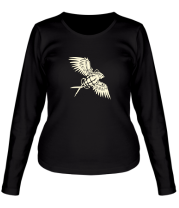 Женская футболка длинный рукав Граната с крыльями glow фото