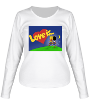 Женская футболка длинный рукав Love is... фото