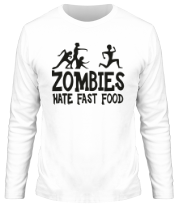 Мужская футболка длинный рукав Zombies hate fast food фото