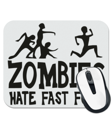 Коврик для мыши Zombies hate fast food