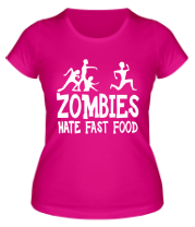 Женская футболка Zombies hate fast food фото