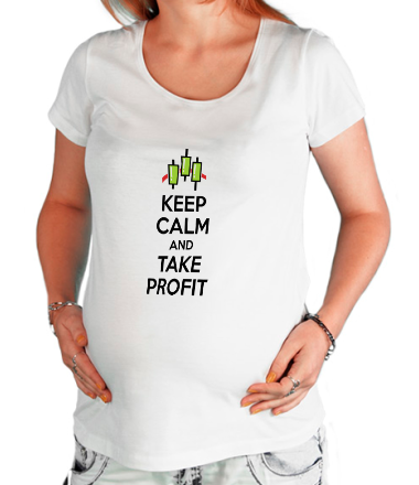 Футболка для беременных Keep calm and take profit