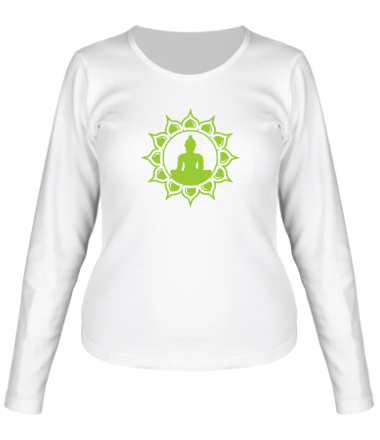 Женская футболка длинный рукав Медитация 