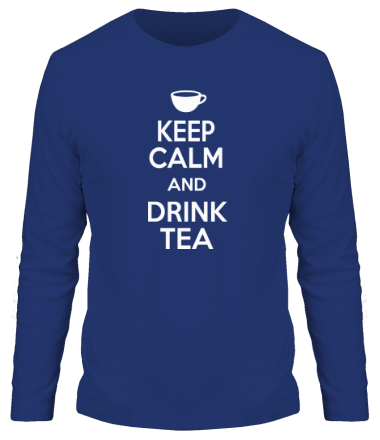 Мужская футболка длинный рукав Keep calm and drink tea