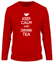 Мужская футболка длинный рукав Keep calm and drink tea