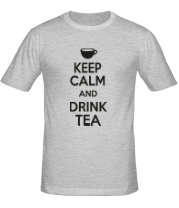 Мужская футболка Keep calm and drink tea фото