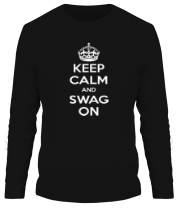Мужская футболка длинный рукав Keep calm and swag on фото