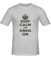 Мужская футболка Keep calm and swag on фото