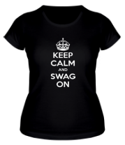 Женская футболка Keep calm and swag on фото