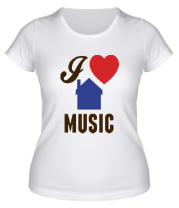 Женская футболка I love house music фото