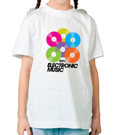 Детская футболка 100% electronic music - vynil
