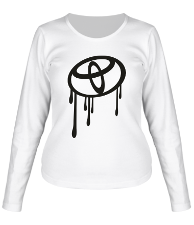 Женская футболка длинный рукав Toyota стекающее лого