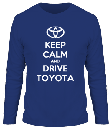 Мужская футболка длинный рукав Keep calm and drive Toyota
