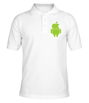 Мужская футболка поло Андроид яблокоголовый