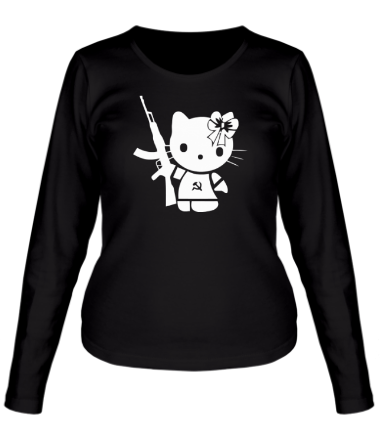 Женская футболка длинный рукав Kitty Soldier