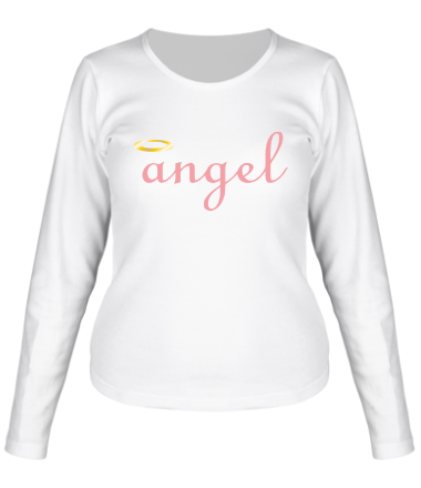 Женская футболка длинный рукав Ангел