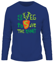 Мужская футболка длинный рукав Go veg to save the planet фото