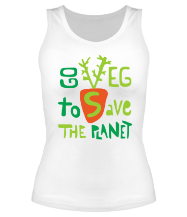 Женская майка борцовка Go veg to save the planet