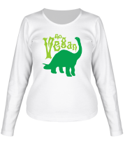 Женская футболка длинный рукав Go vegan фото