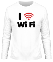 Мужская футболка длинный рукав I love Wi Fi фото