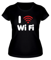Женская футболка I love Wi Fi фото