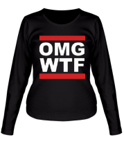 Женская футболка длинный рукав OMG WTF фото